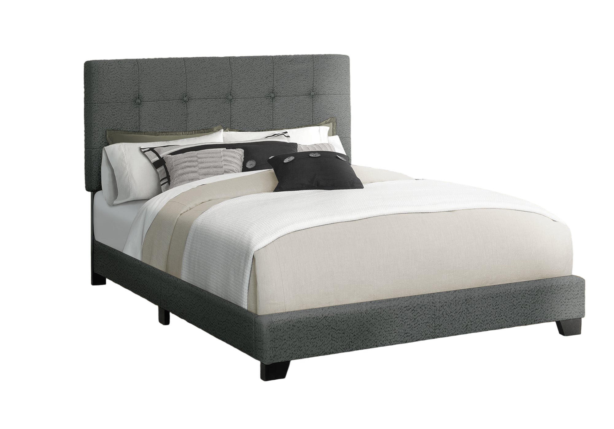 Cadre de lit Queen Size rembourré en tissu bouclé 