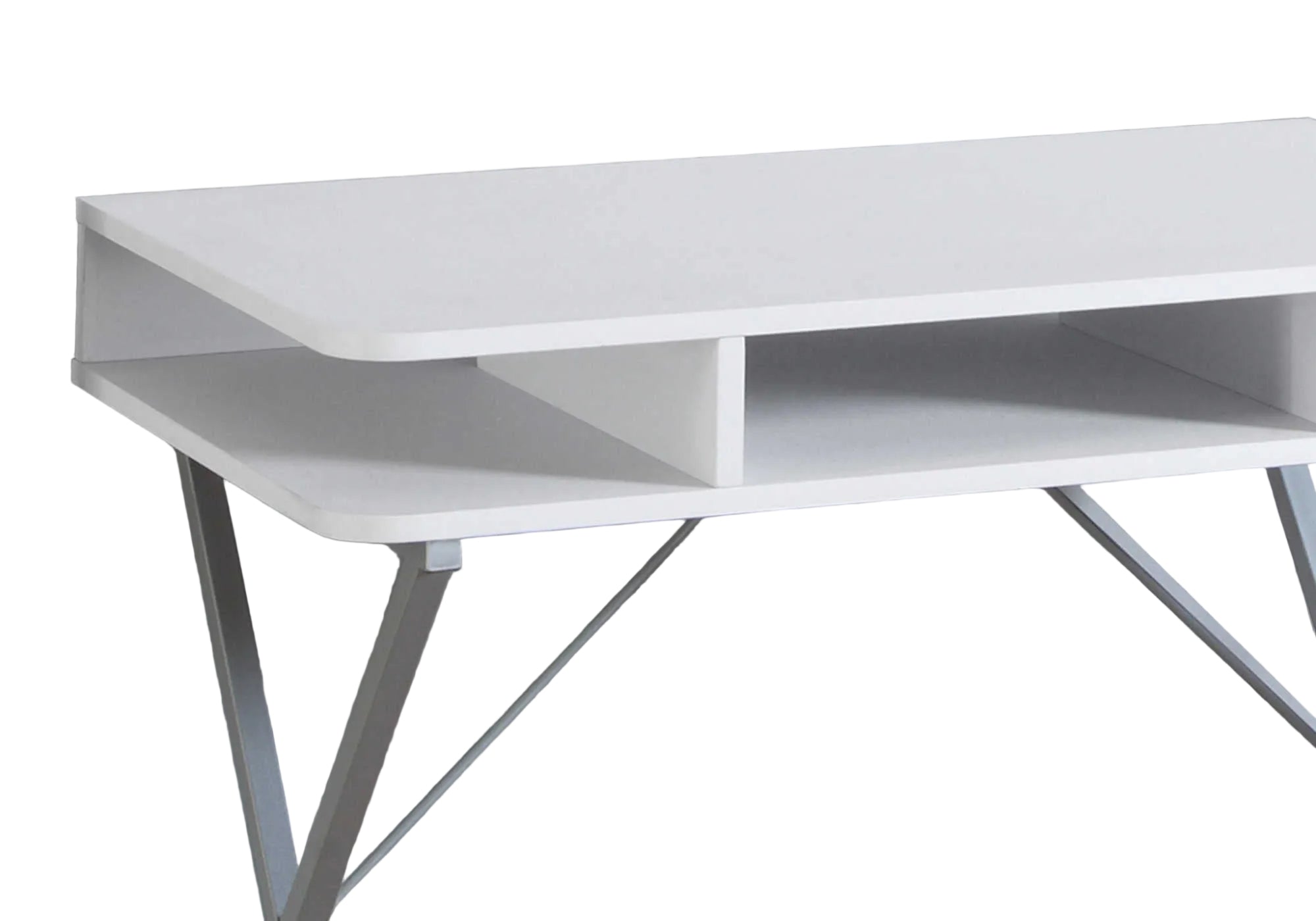 COMPUTER DESK - 31"L / WHITE TOP / SILVER METAL