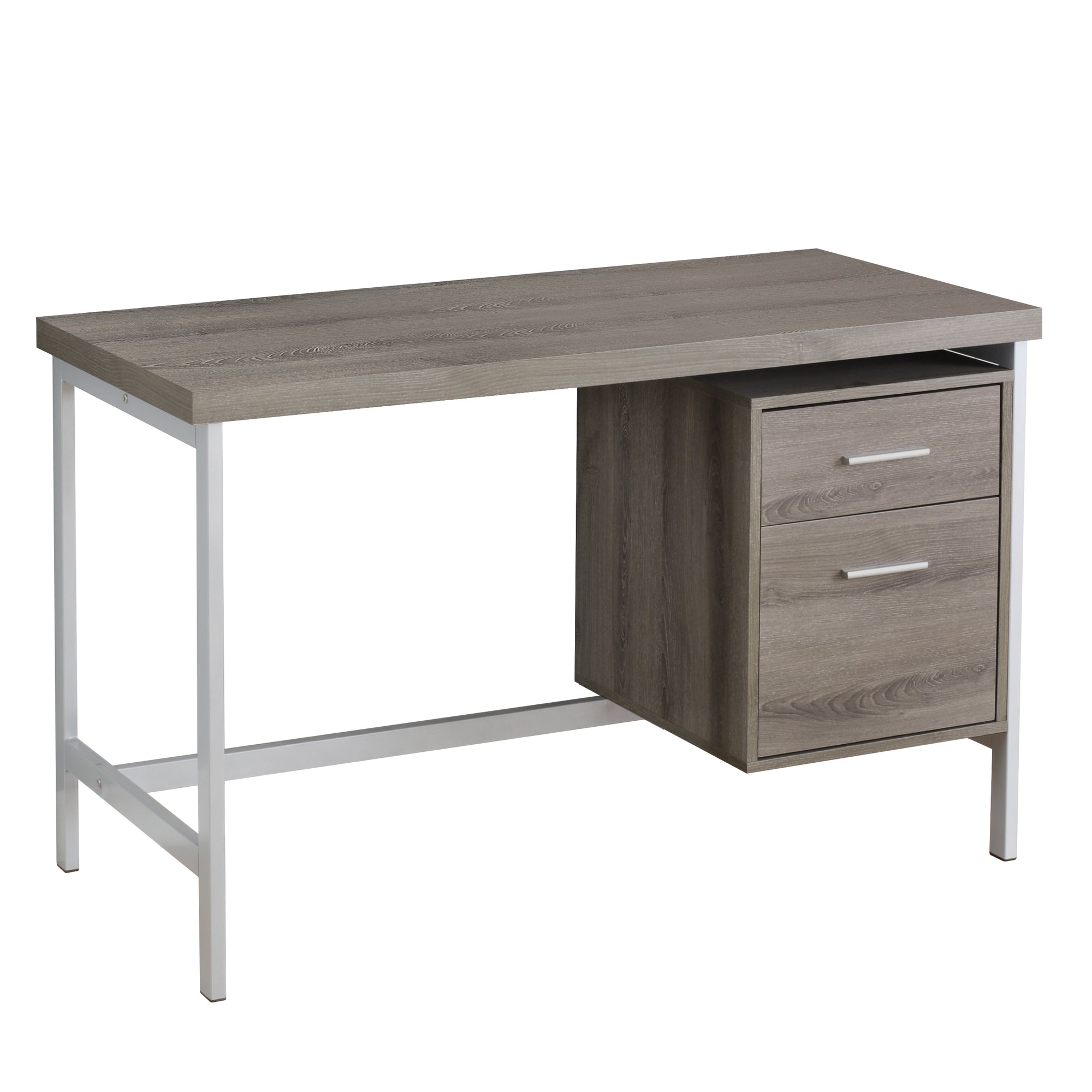 COMPUTER DESK - 48"L / WHITE / SILVER METAL