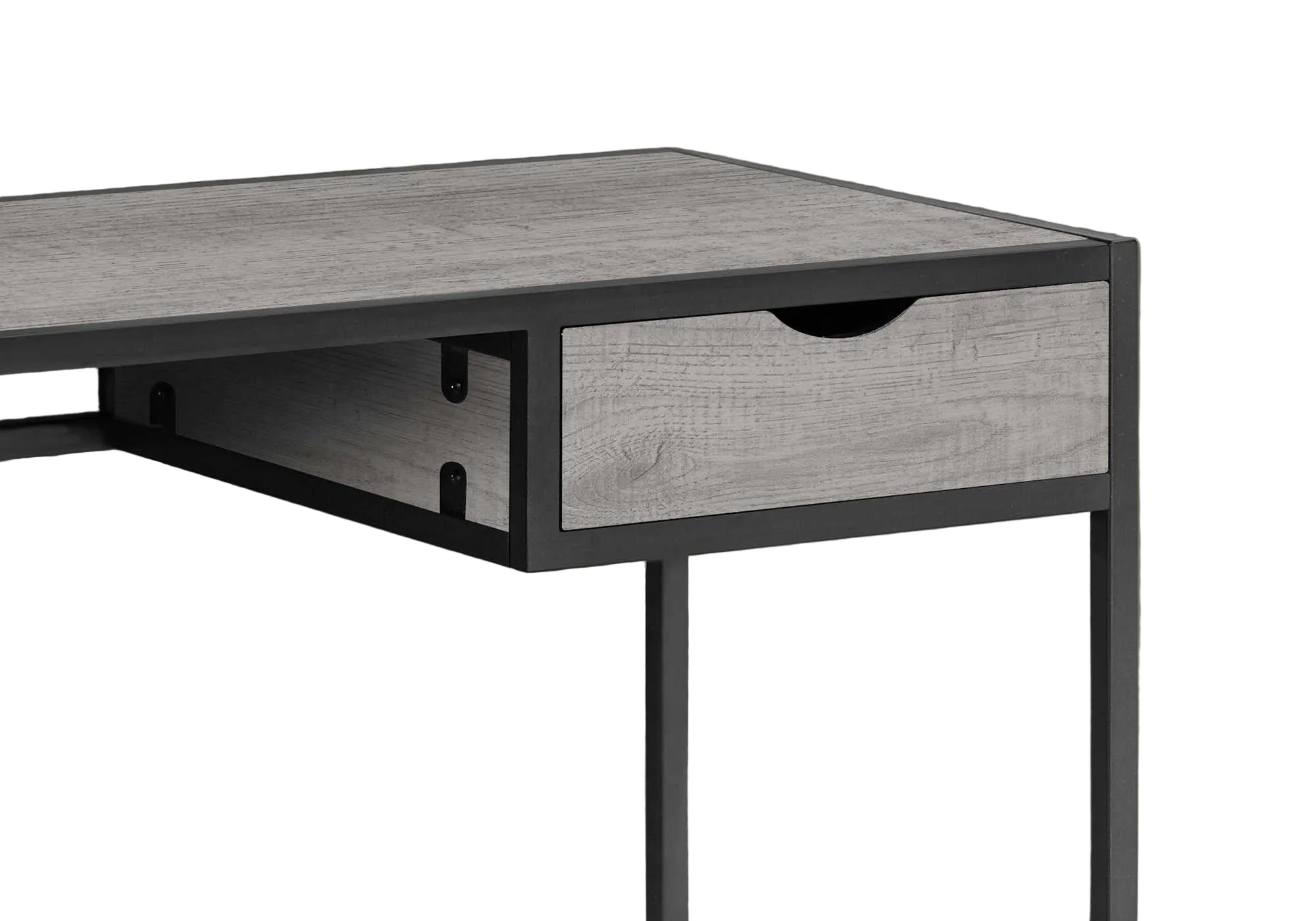 COMPUTER DESK - 42"L / GREY / DARK GREY METAL
