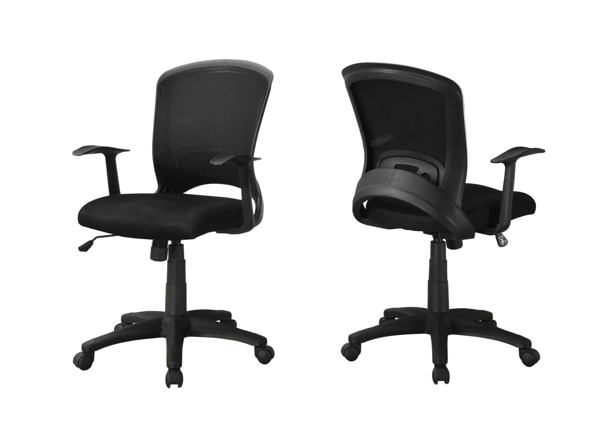 CHAISE DE BUREAU - DOSSIER MOYEN EN MAILLE NOIRE / MULTIPOSITIONS