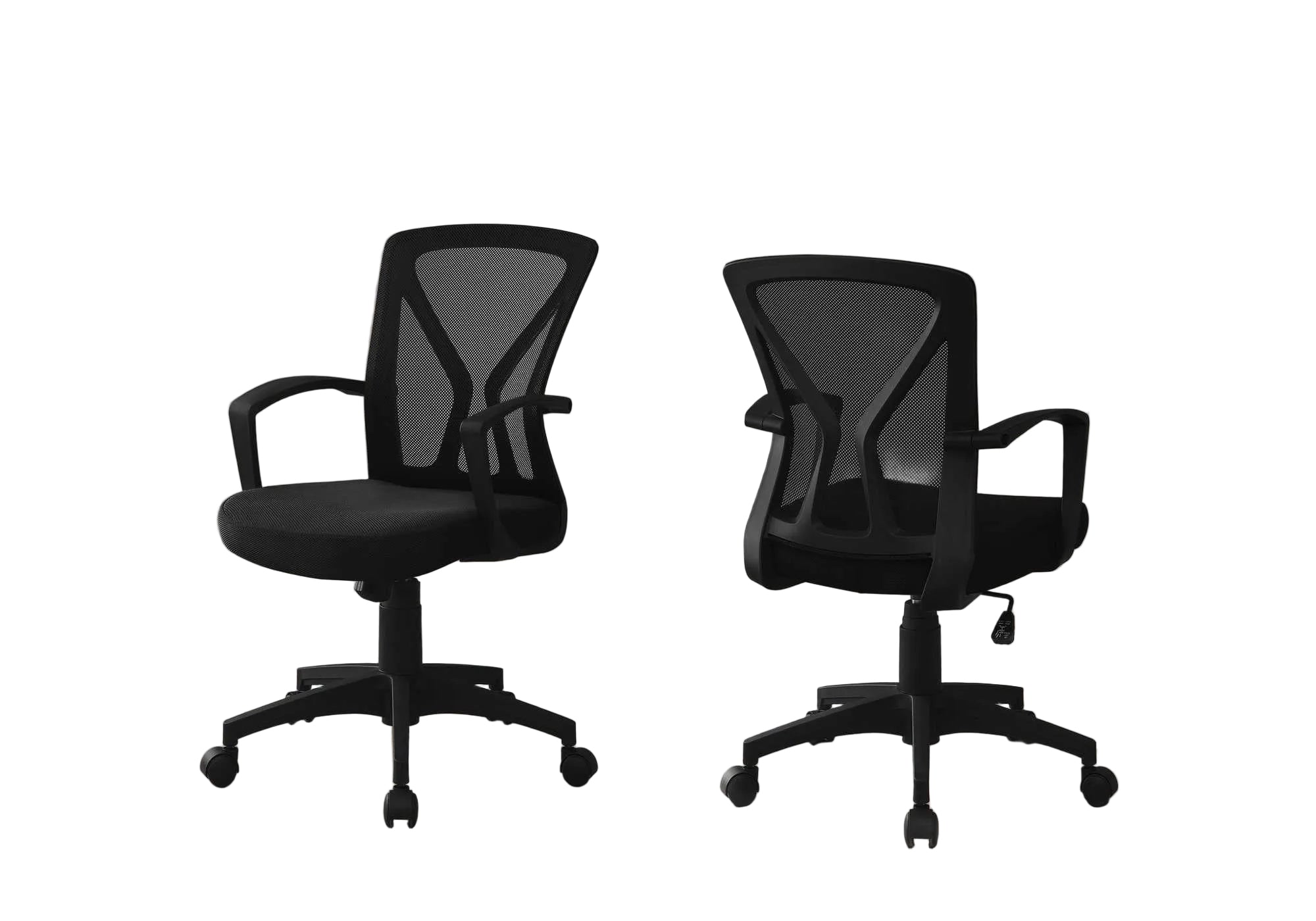 OFFICE CHAIR - BLACK / BLACK BASE ON CASTORS