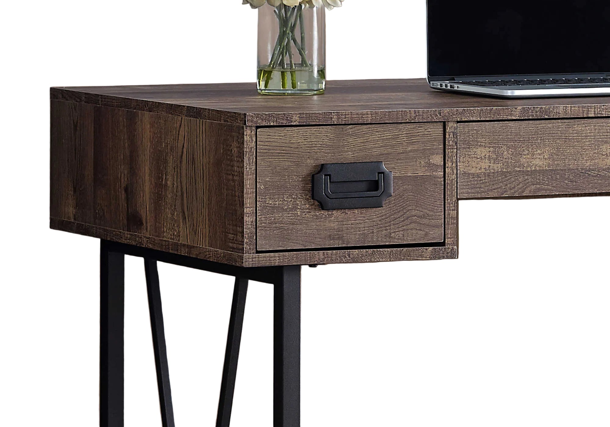 COMPUTER DESK - 48"L / BROWN RECLAIMED WOOD / BLACK METAL