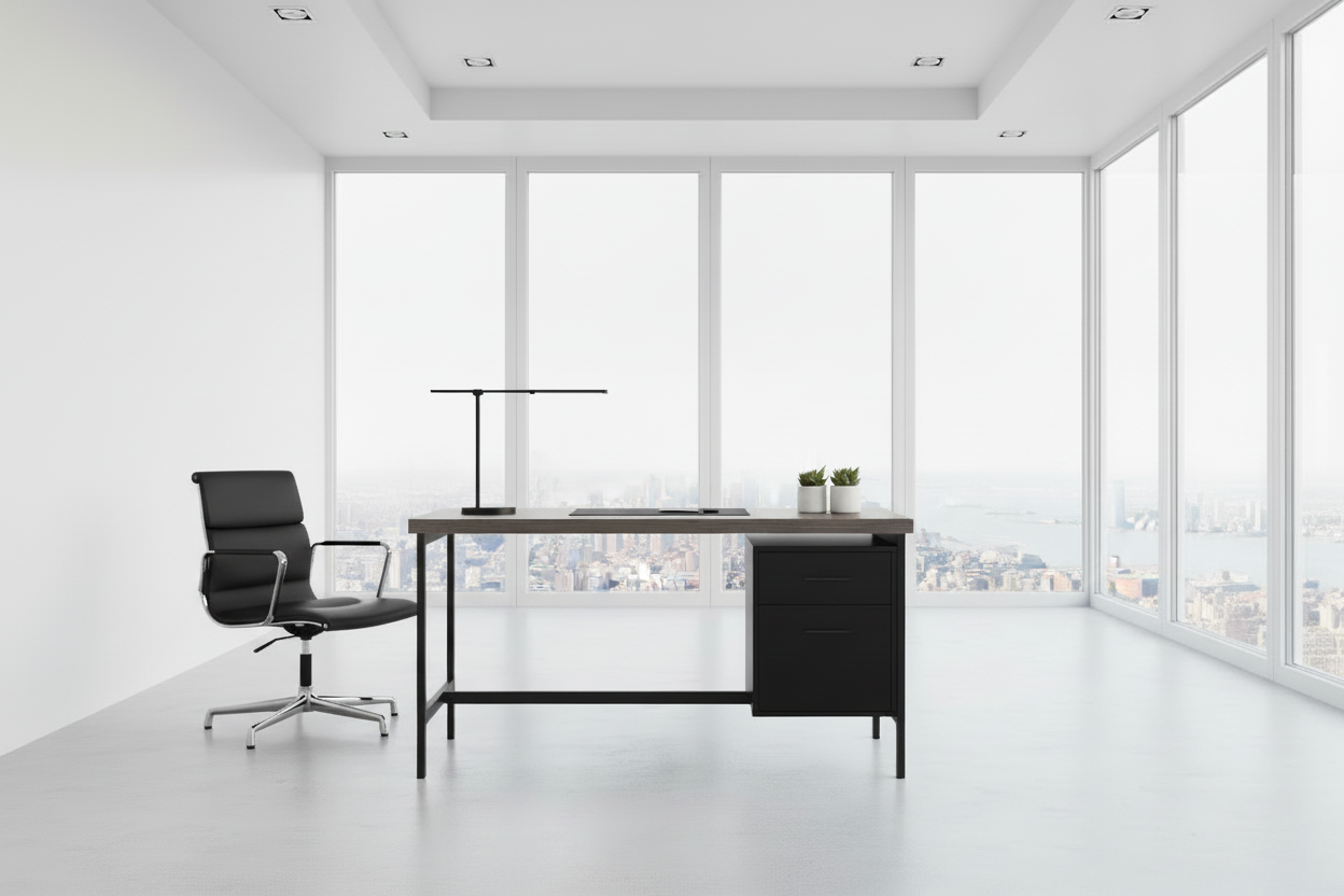 COMPUTER DESK - 48"L / WHITE / SILVER METAL