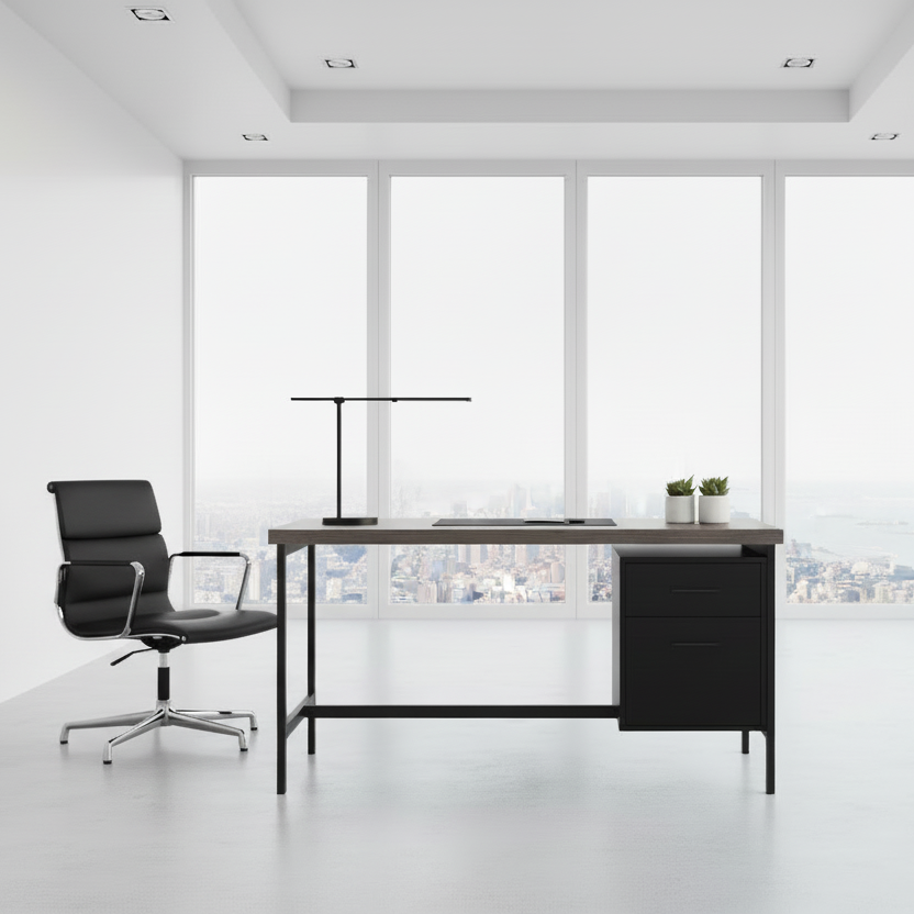 COMPUTER DESK - 48"L / WHITE / SILVER METAL