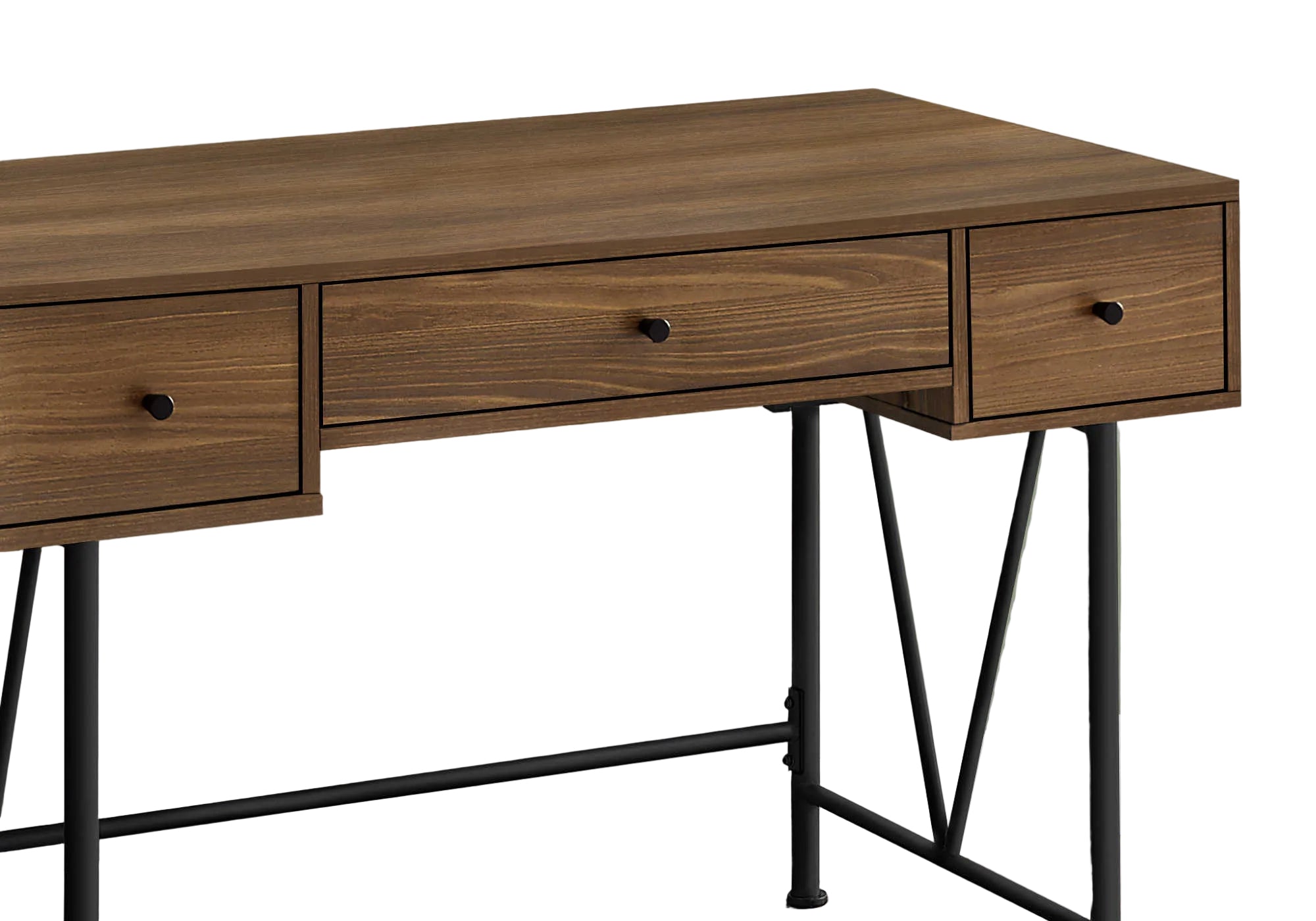 BUREAU D'ORDINATEUR - 48"L / NOYER / MÉTAL NOIR
