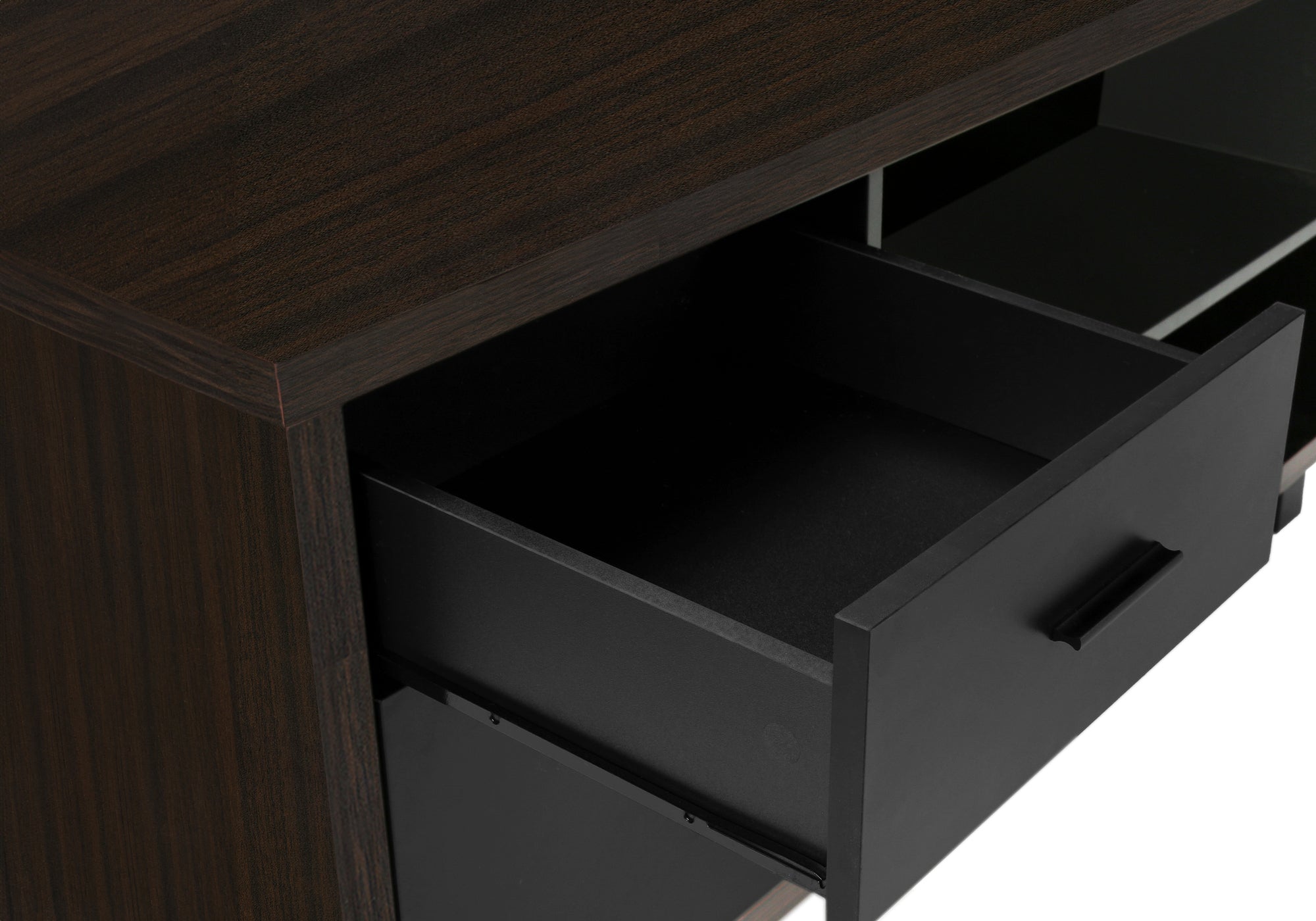 BUREAU D'ORDINATEUR - 72"L ESPRESSO / NOIR D'ANGLE EXÉCUTIF