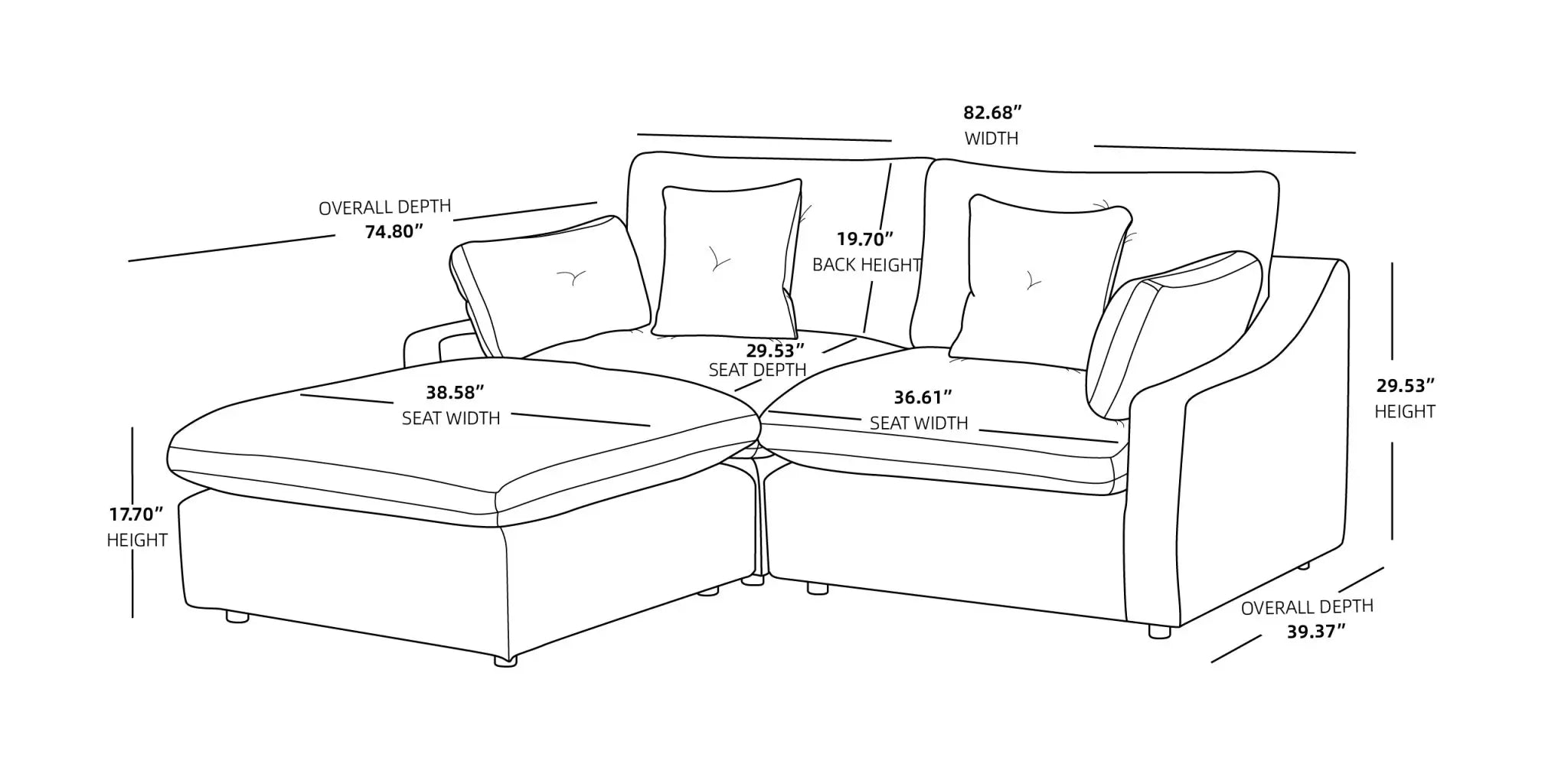 Sky Cloud Slope Sectional Sofa