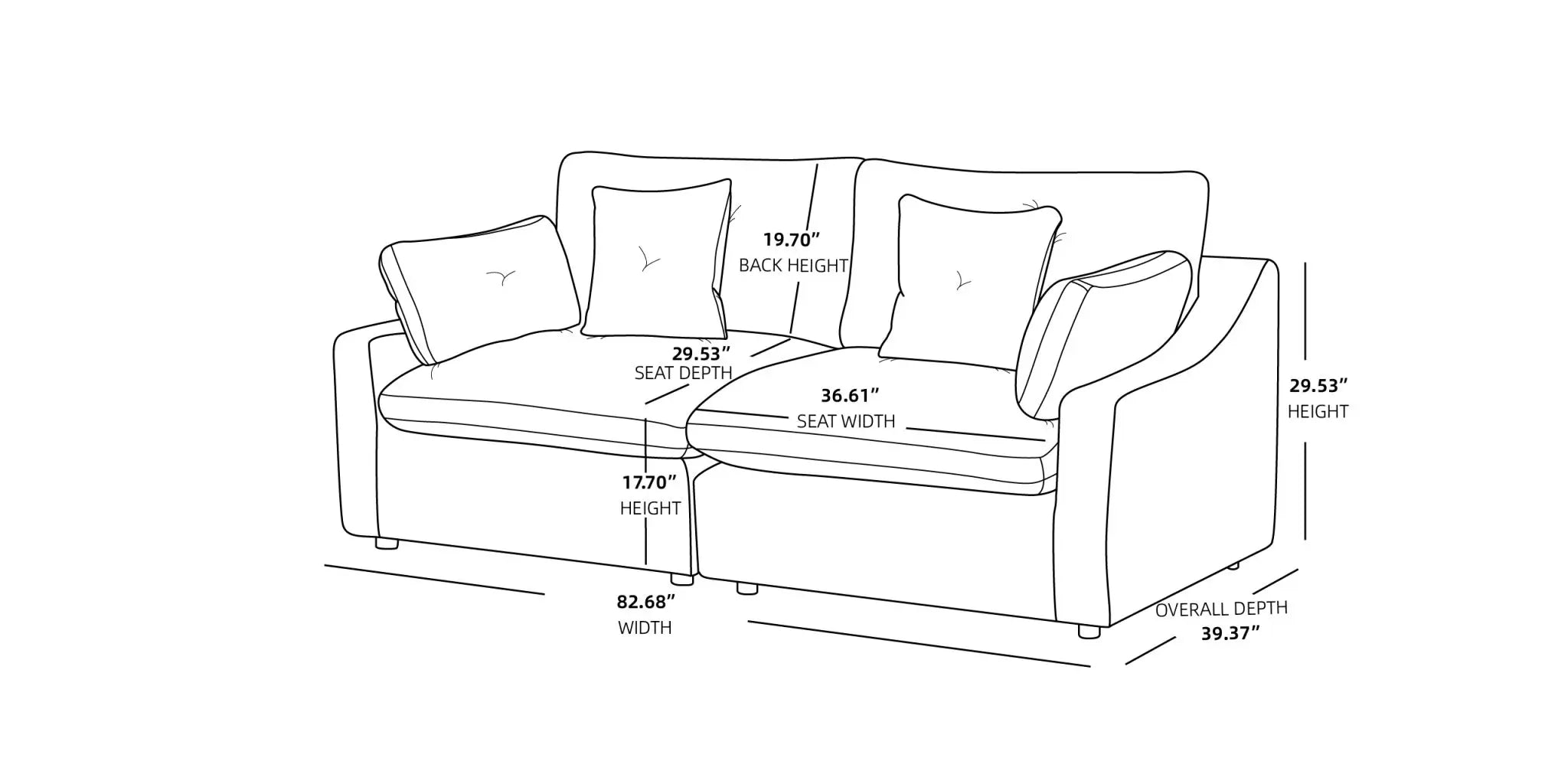 Sky Cloud Slope Sectional Sofa