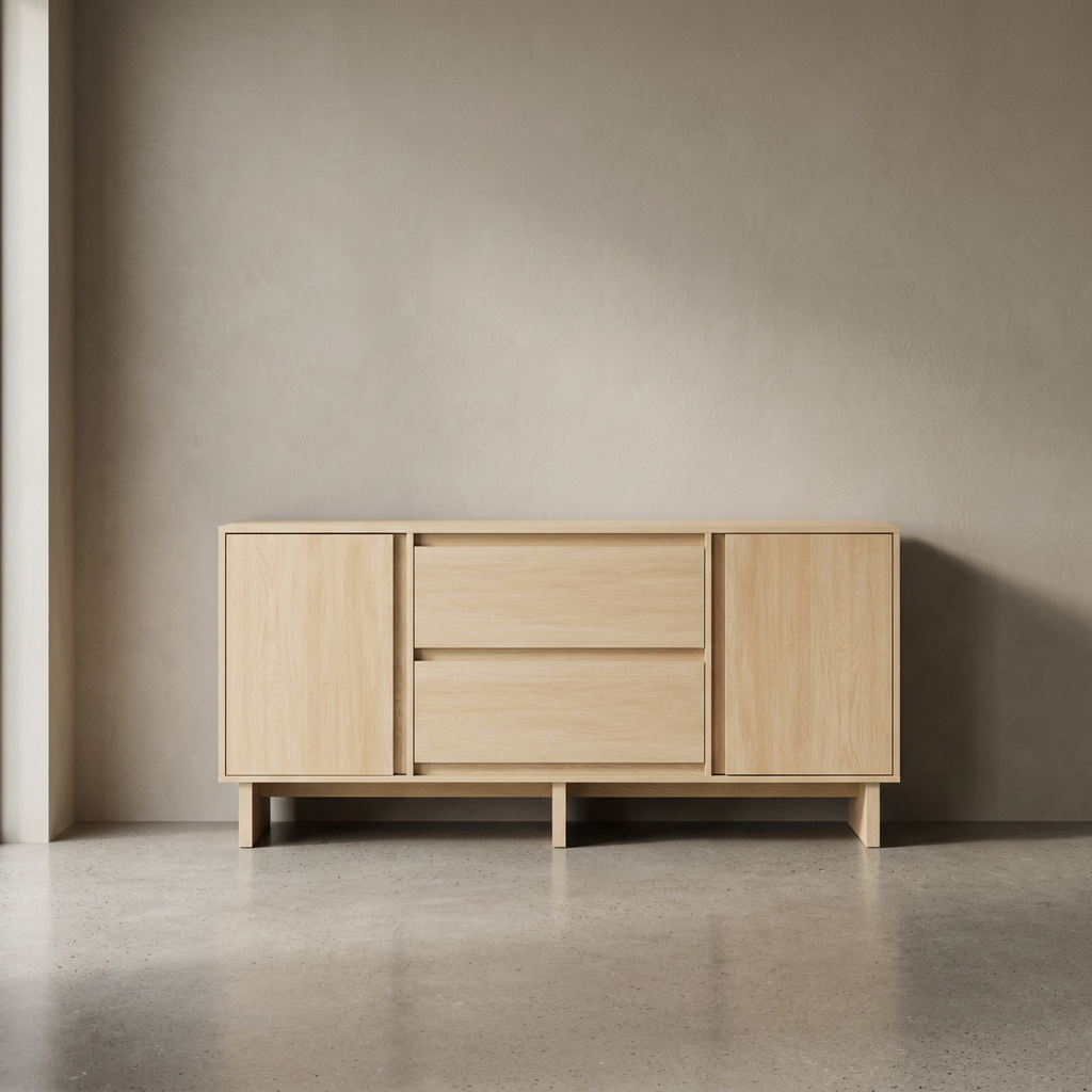 Alana Modern Coastal Oak Buffet