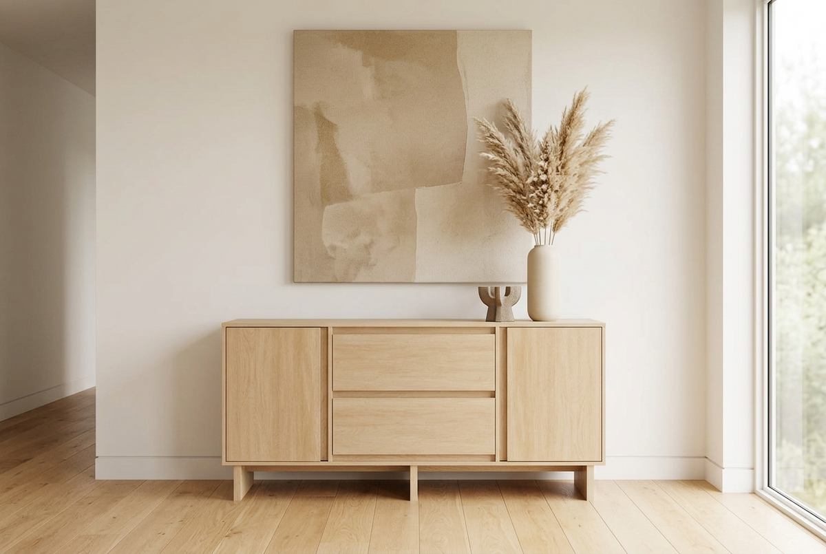 Alana Modern Coastal Oak Buffet