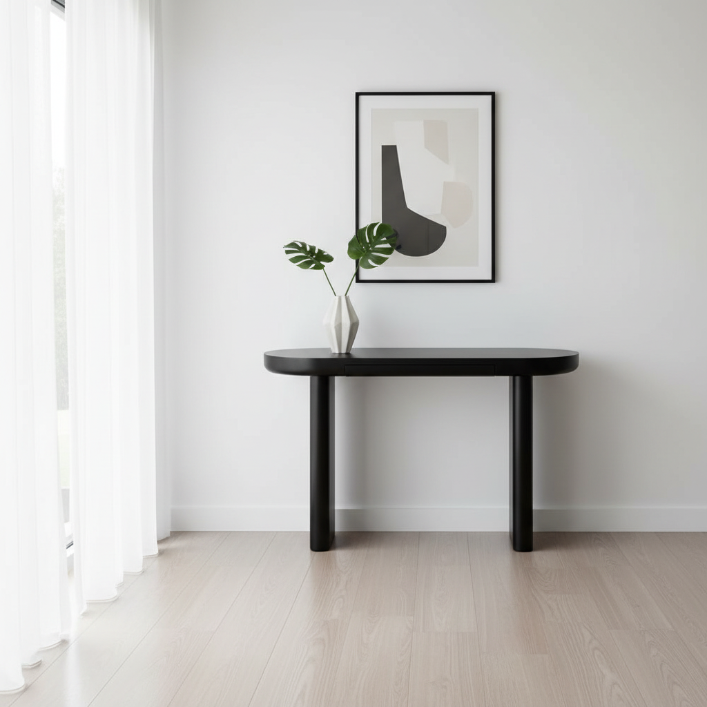 EDGAR Console Table GY-CST-006 black wood - with drawer