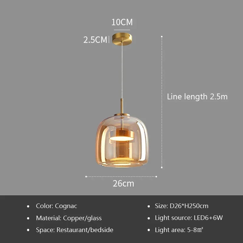 Nordic Glass LED Pendant Light