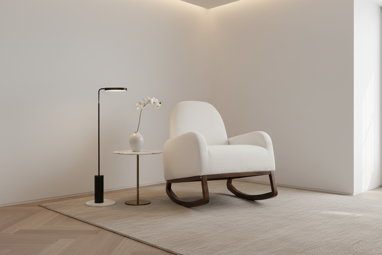Bouclé Accent Rocking Chair