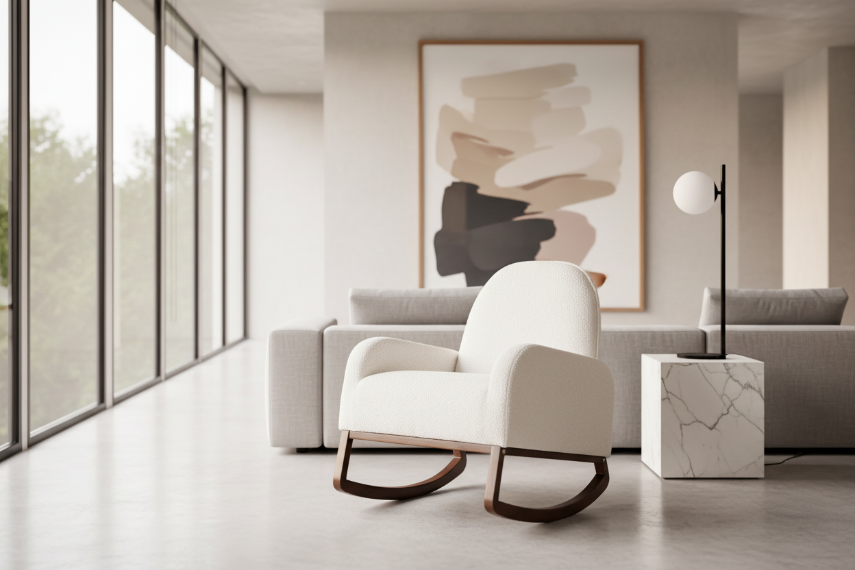 Bouclé Accent Rocking Chair