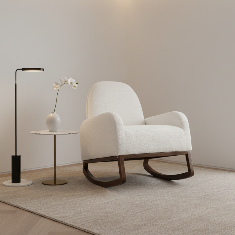 Bouclé Accent Rocking Chair