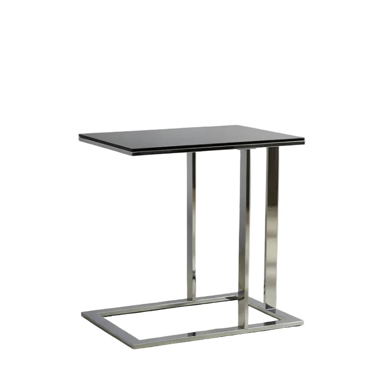 Table d'appoint Mod en chrome et noir