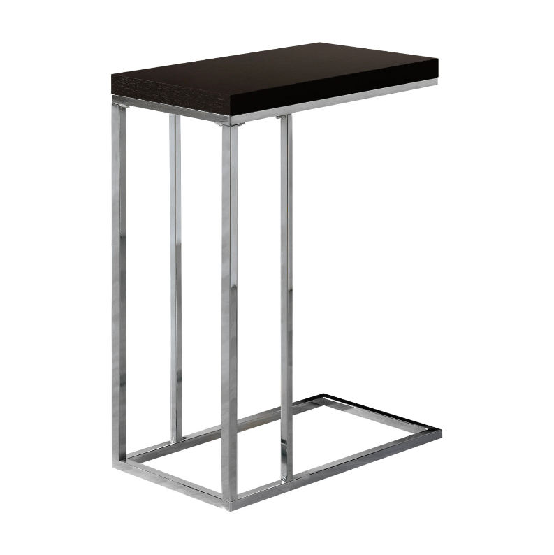 ACCENT TABLE - ESPRESSO WITH CHROME METAL