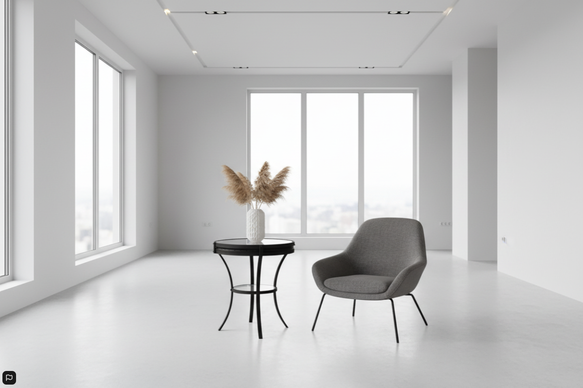 ACCENT TABLE - 22"DIA / BLACK WITH TEMPERED GLASS