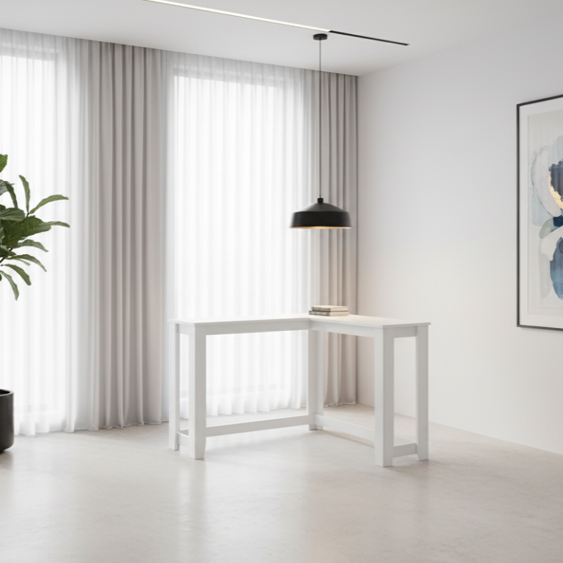 ACCENT TABLE - 36" / WHITE CORNER CONSOLE