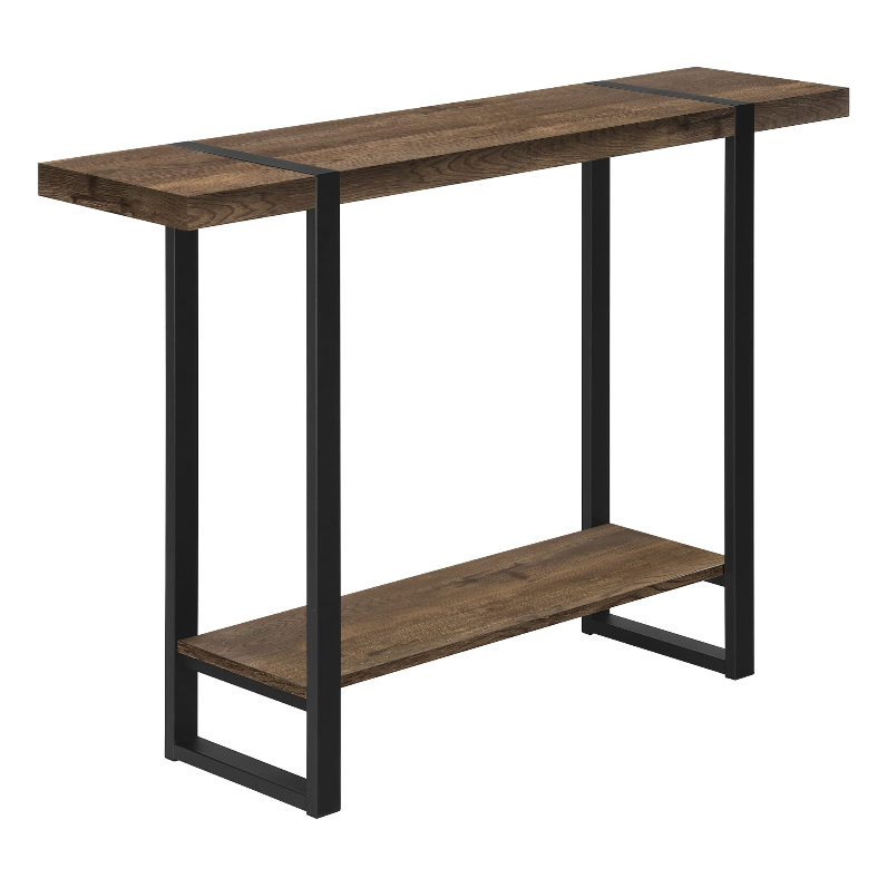 TABLE D'APPOINT - 48"L / ASPECT BOIS RÉCUPÉRÉ BRUN / NOIR