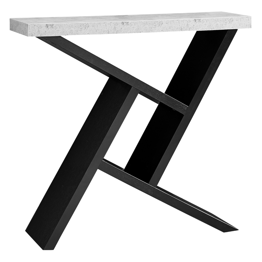 TABLE D'APPOINT - 91 cm (36 po) / BLANC / CONSOLE D'ENTRÉE ASPECT CIMENT