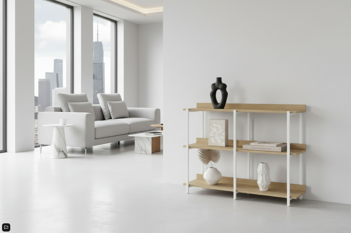 TABLE D'APPOINT - 48"L / ESPRESSO / CONSOLE D'ENTRÉE EN MÉTAL NOIR