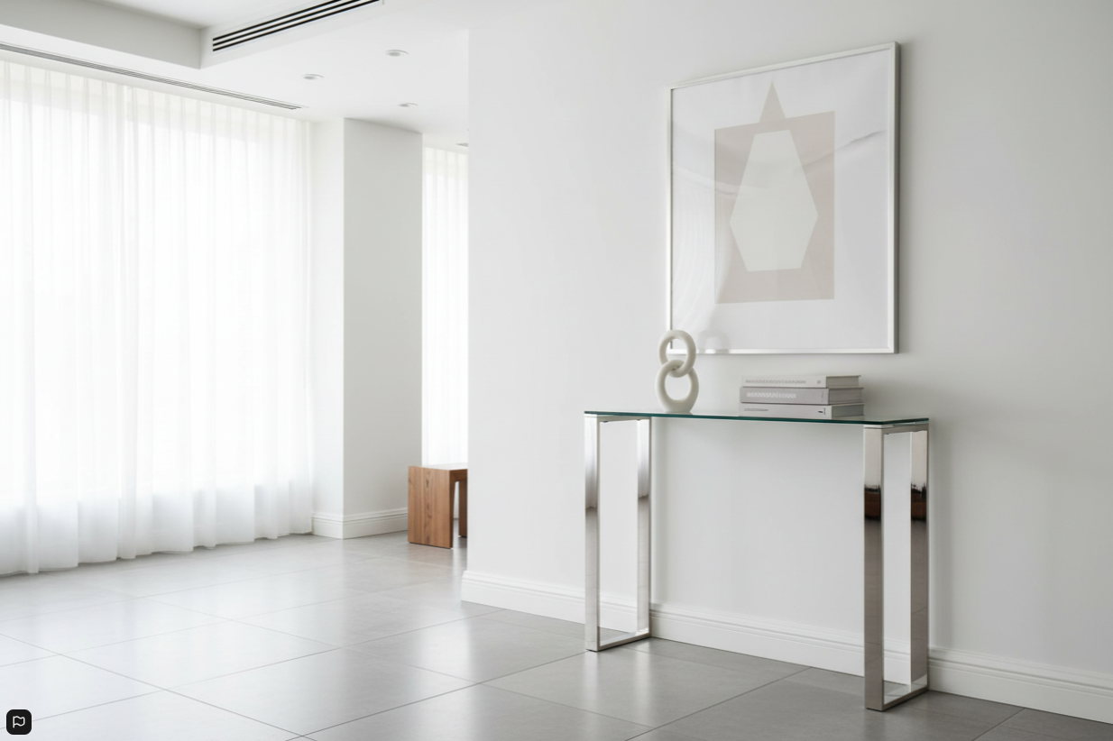 Zevon Console/Desk in Silver