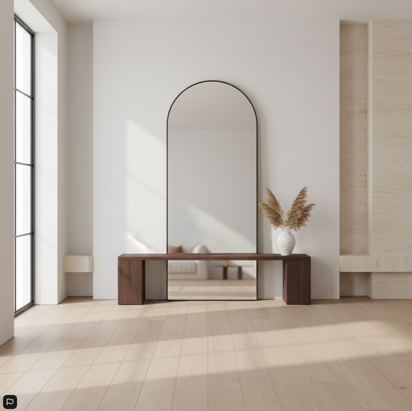 Miroir sur pied PHILIP GY-MIR-20410B, cadre noir