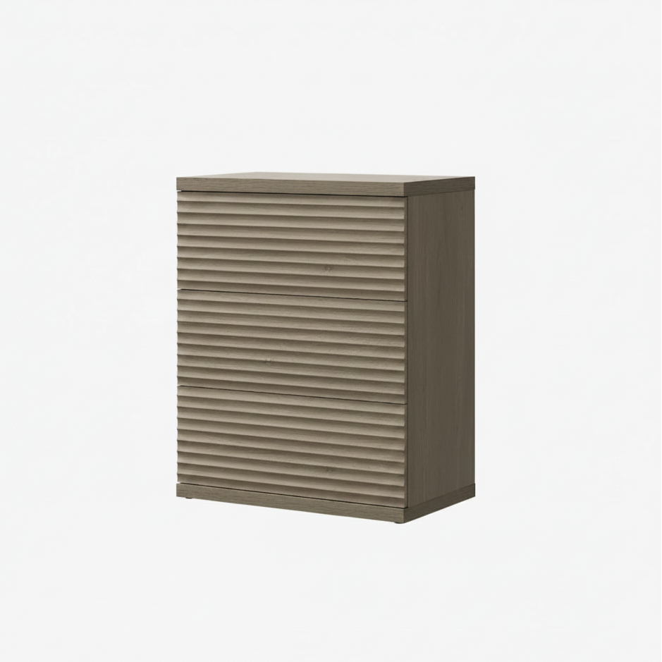 Modern Fluted 3-Drawer Dresser