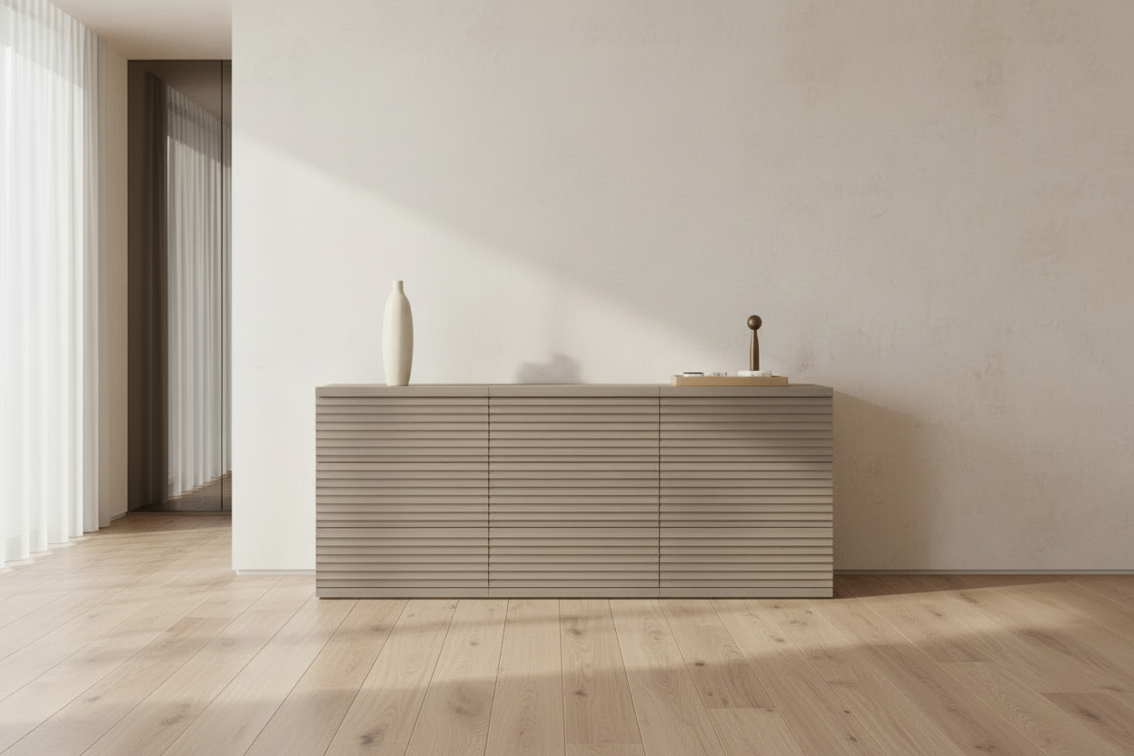 Modern Fluted 3-Drawer Dresser