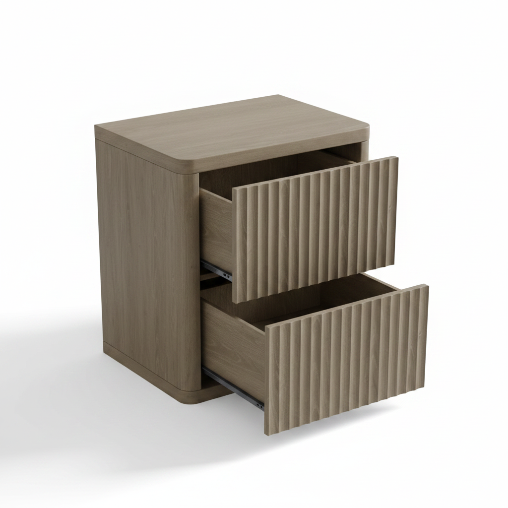 Modern Fluted Nightstand
