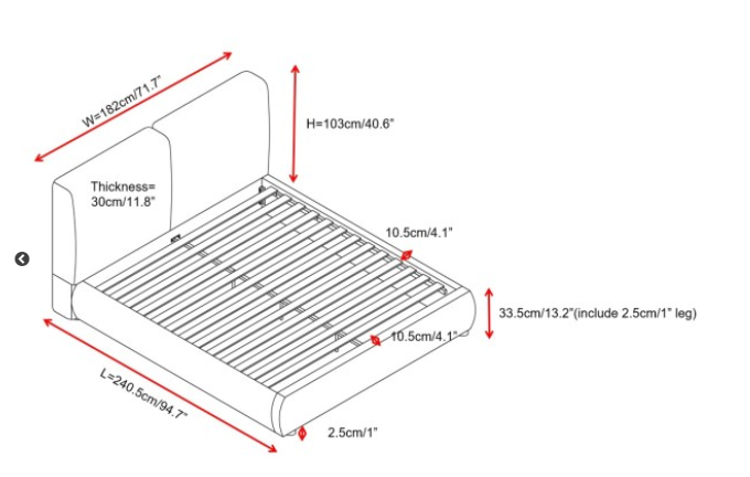 Calla Queen Bed Frame - Beige