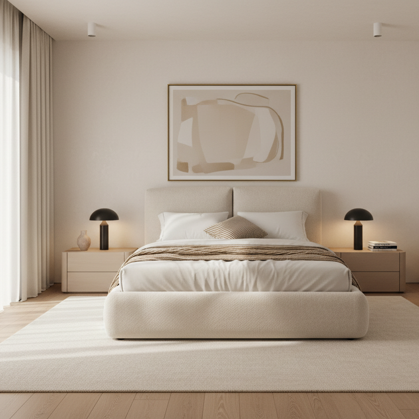 Calla Queen Bed Frame - Beige