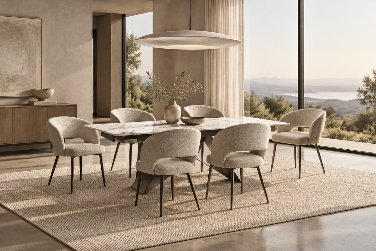 T1545 Dining Table & C-1644 Chair Set | 4 or 6 Chairs