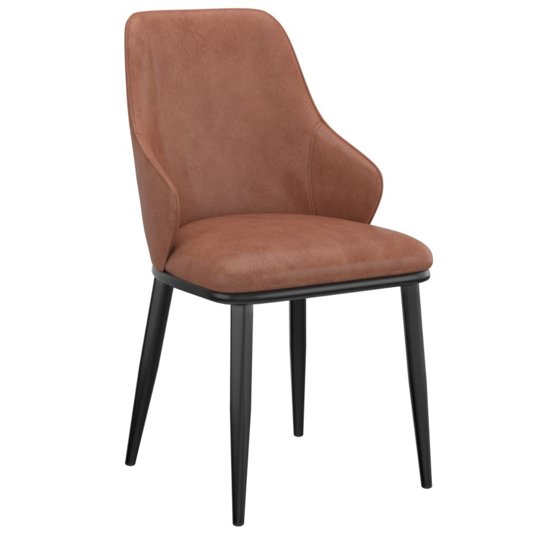 Kash Dining Chair, Set of 2, in Beige Fabric and Black