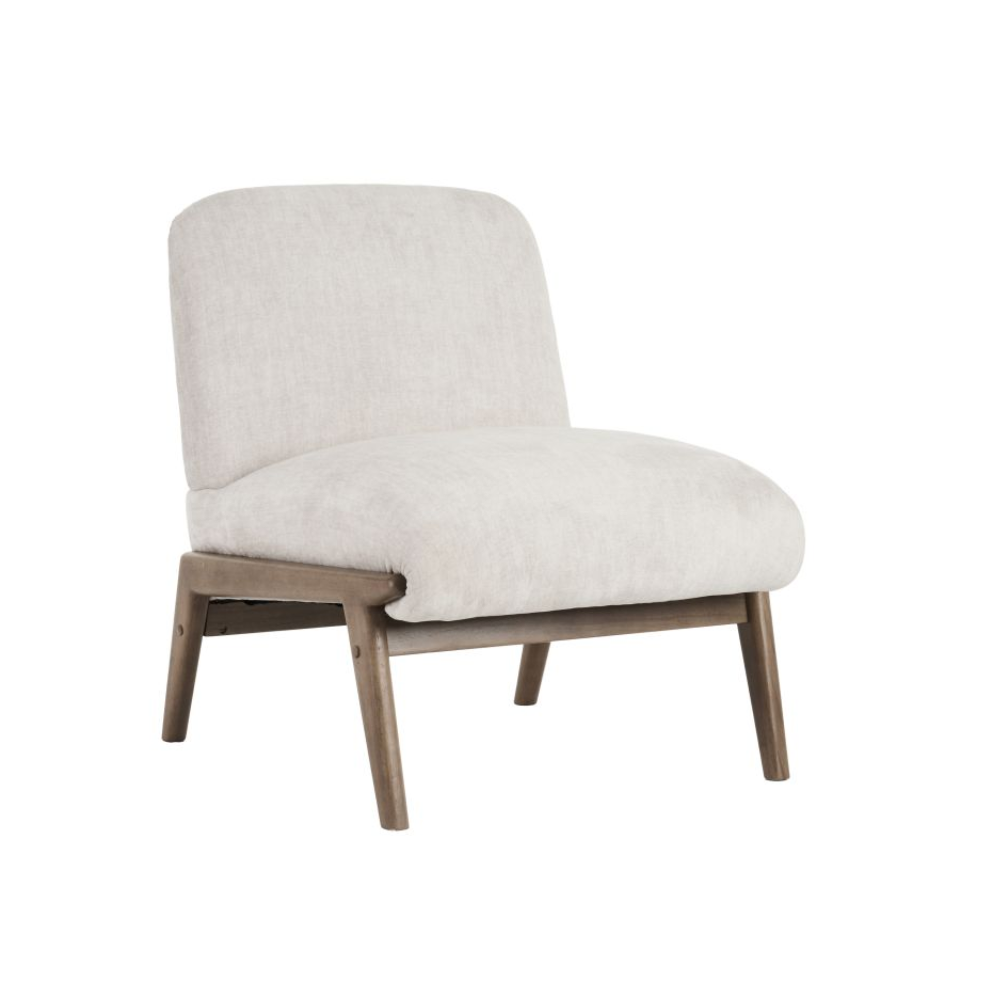 Fauteuil d'appoint Lisson en beige et noyer