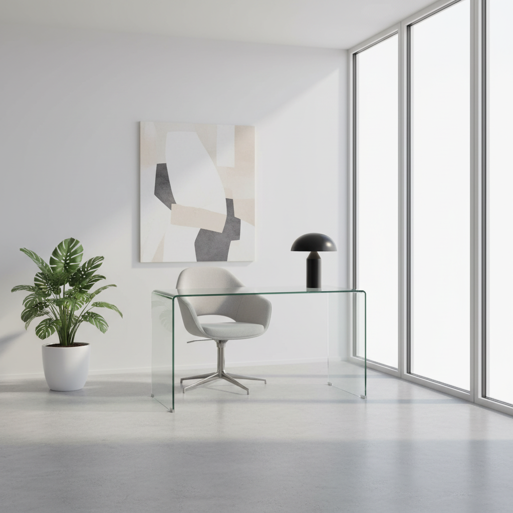 Bureau en verre courbé GY-S01CST12B 120*50*76cm