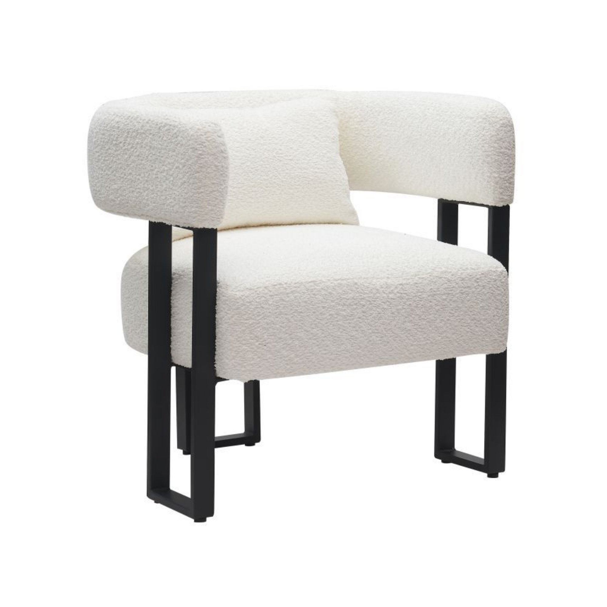 Fauteuil d'appoint Scarlet en boucle ivoire et noir