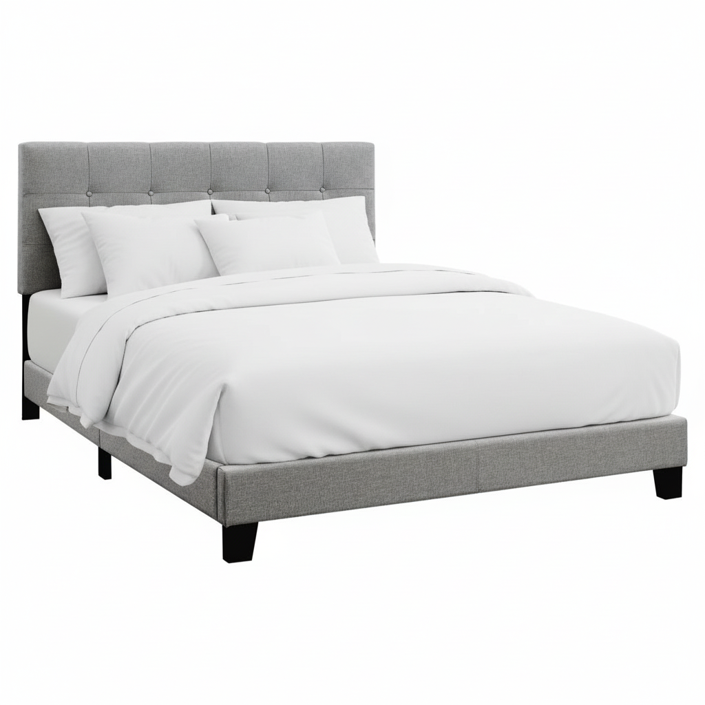 BED - QUEEN SIZE / GREY LINEN