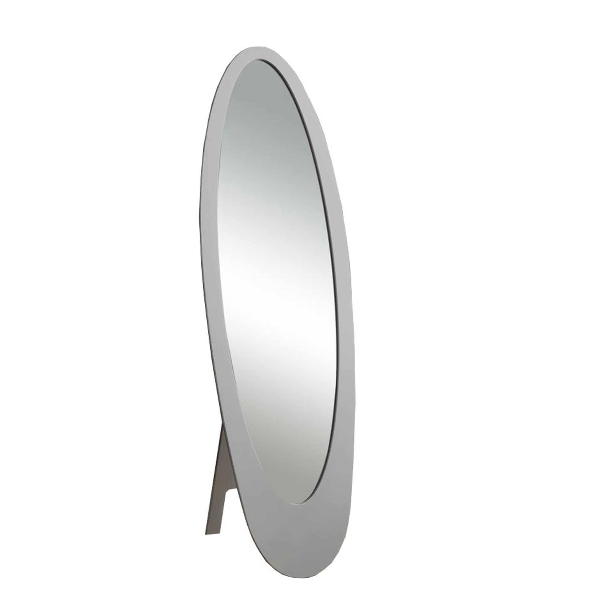 MIROIR - 59"H / CADRE OVALE CONTEMPORAIN GRIS