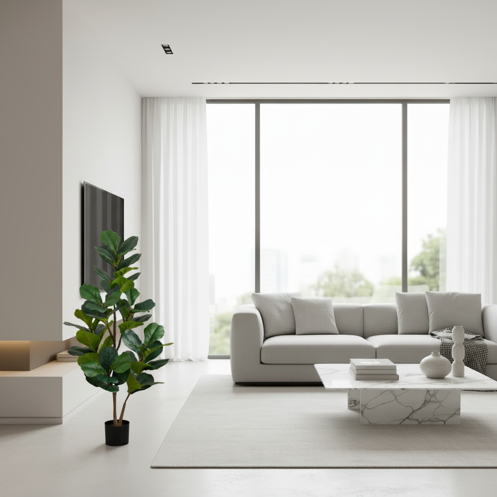 ARTIFICIAL PLANT - 49"H / INDOOR FIDDLE TREE IN A 5" POT