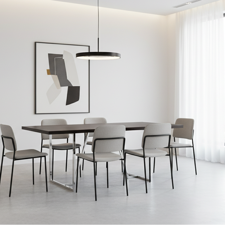 DINING TABLE - 36"X 60" / ESPRESSO / CHROME METAL