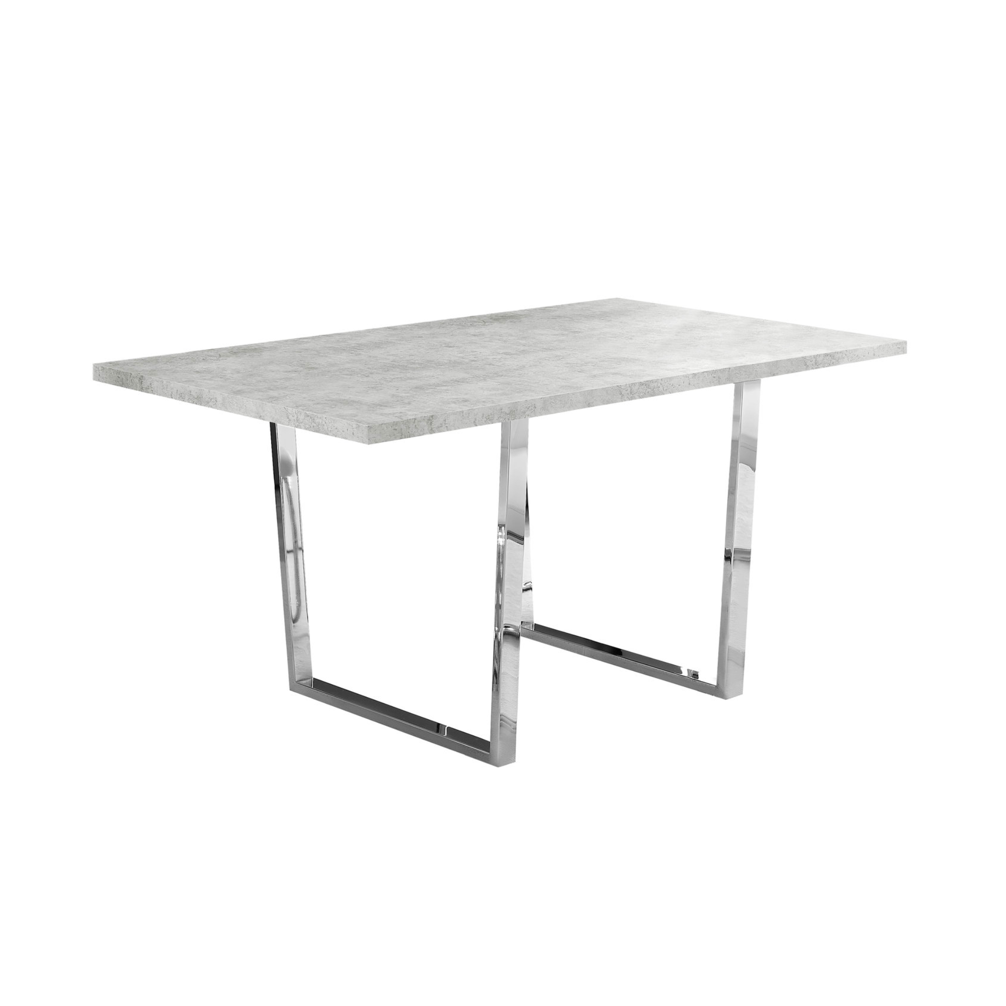 DINING TABLE - 36"X 60" / GREY CEMENT / CHROME METAL