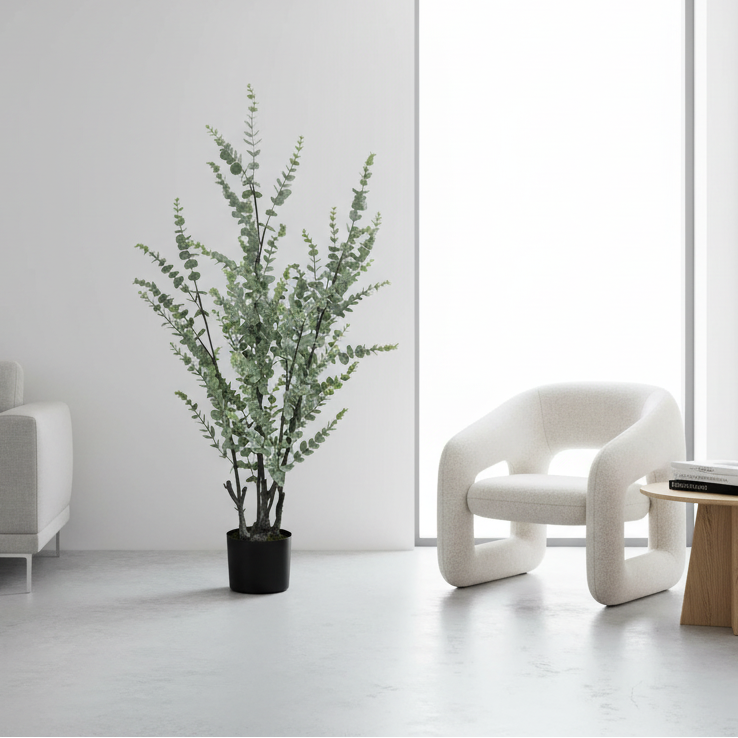 PLANTE ARTIFICIELLE - 44"H / EUCALYPTUS D'INTÉRIEUR DANS UN POT DE 5"