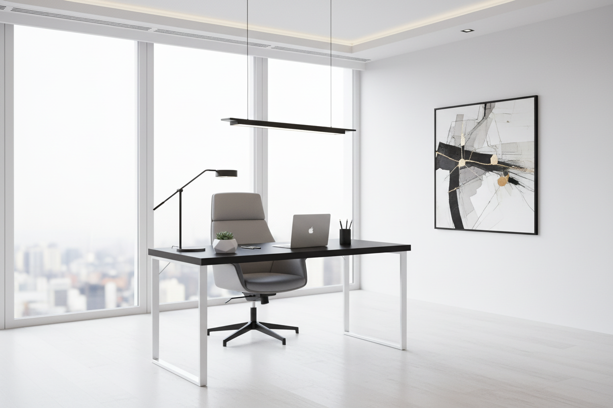 COMPUTER DESK - 48"L / ESPRESSO / SILVER METAL