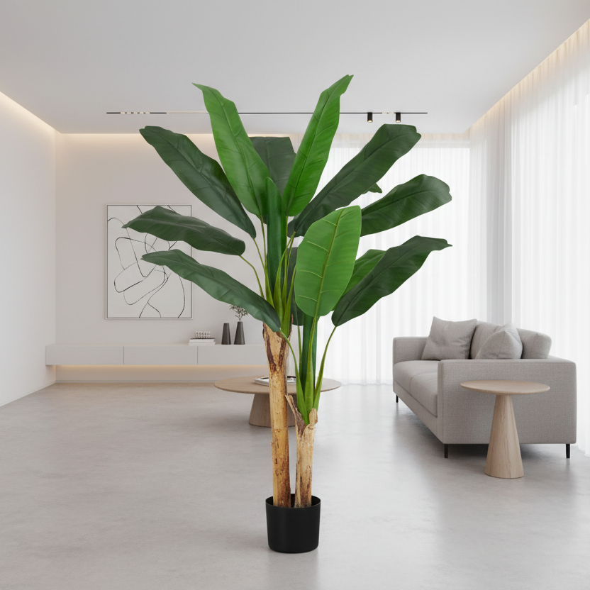 ARTIFICIAL PLANT - 55"H / INDOOR BANANA TREE IN A 6" POT