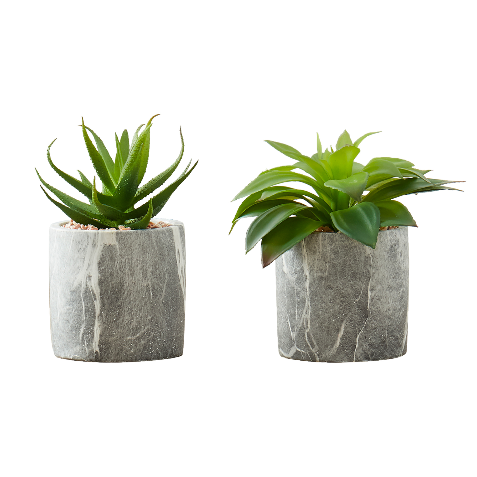 ARTIFICIAL PLANT - 2PCS / 7"H SUCCULENT IN 4" CEMENT POT