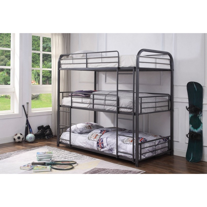 B-504 Grey Triple Level Bunk Bed