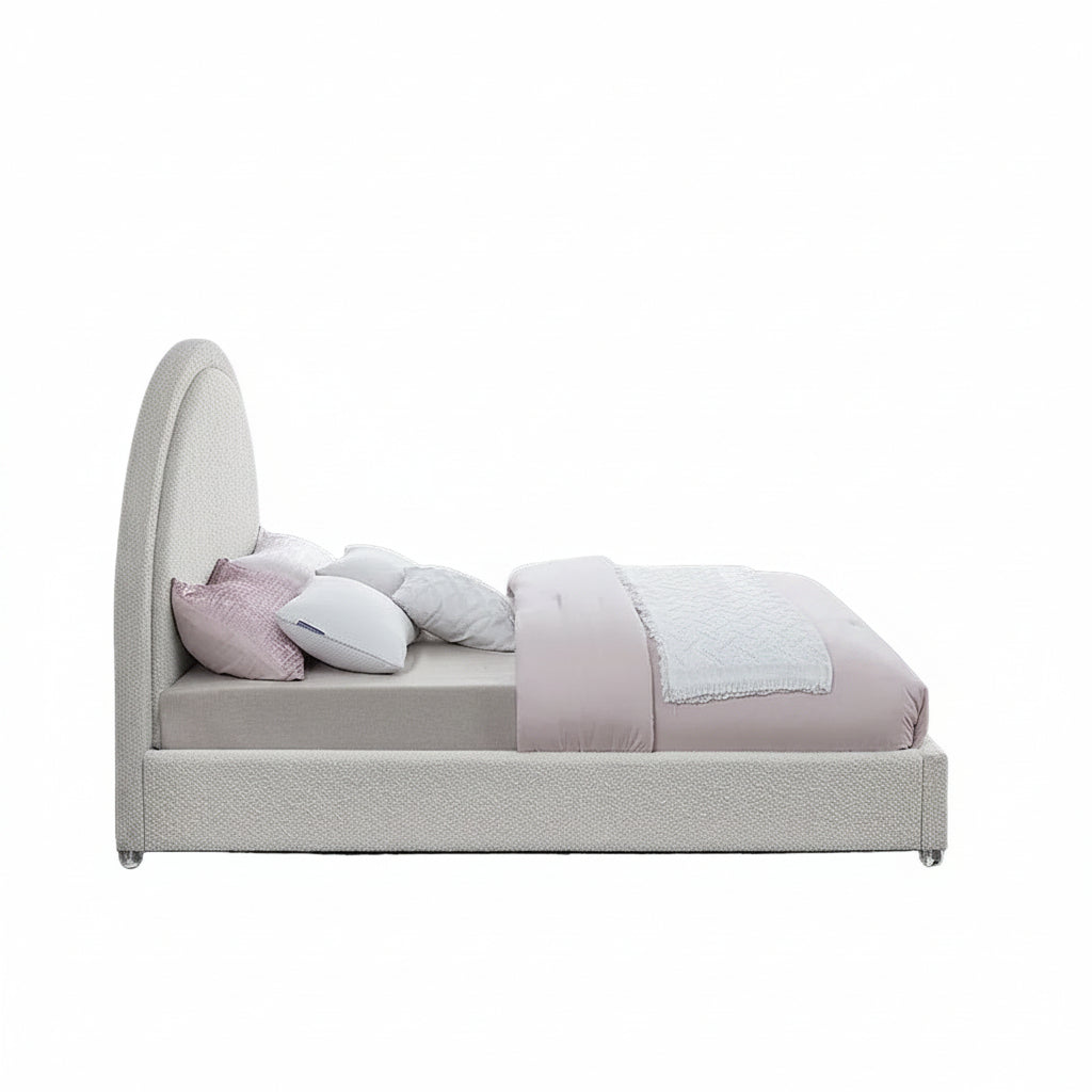 IF-5205 – Creme Boucle Upholstered Bed
